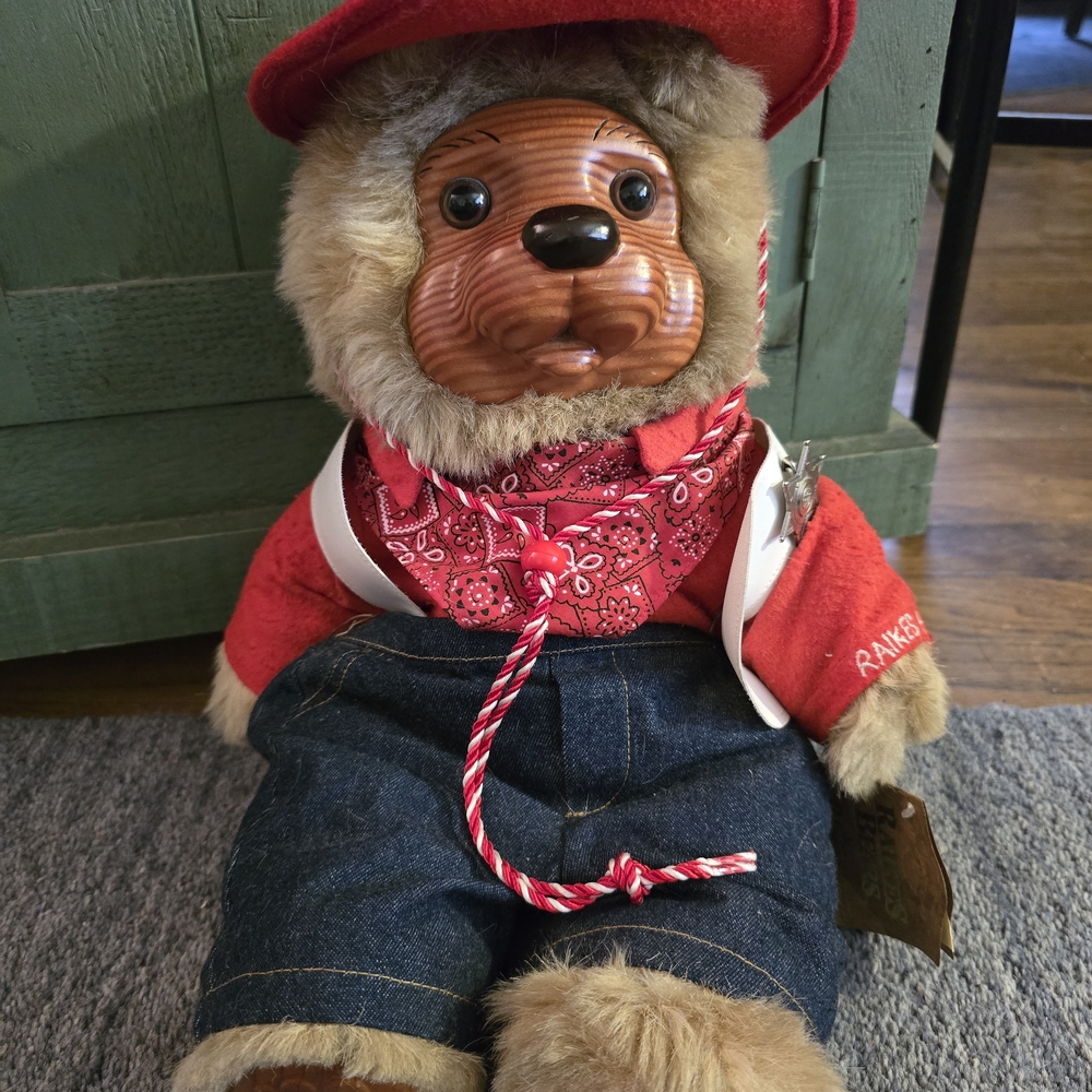 Vintage 1989 Applause RAIKES Wooden Bears "Jesse" #17021 by Robert Raikes NWT!